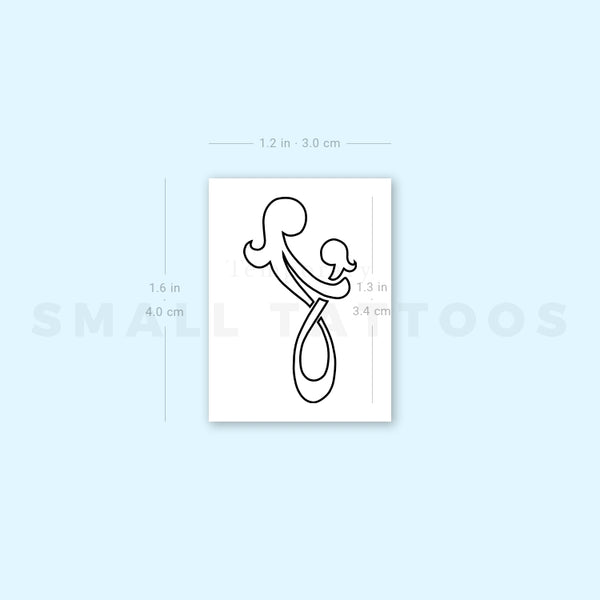 Mother And Daughter Symbol Outline Temporary Tattoo (Set of 3)