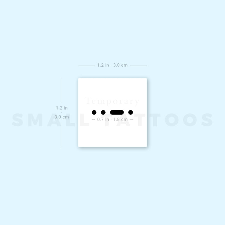Morse Code L Temporary Tattoo (Set of 3)