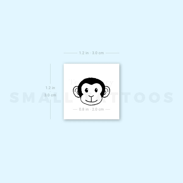 Monkey Face Temporary Tattoo (Set of 3)