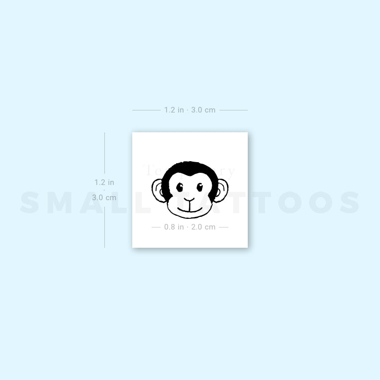 Monkey Face Temporary Tattoo (Set of 3)