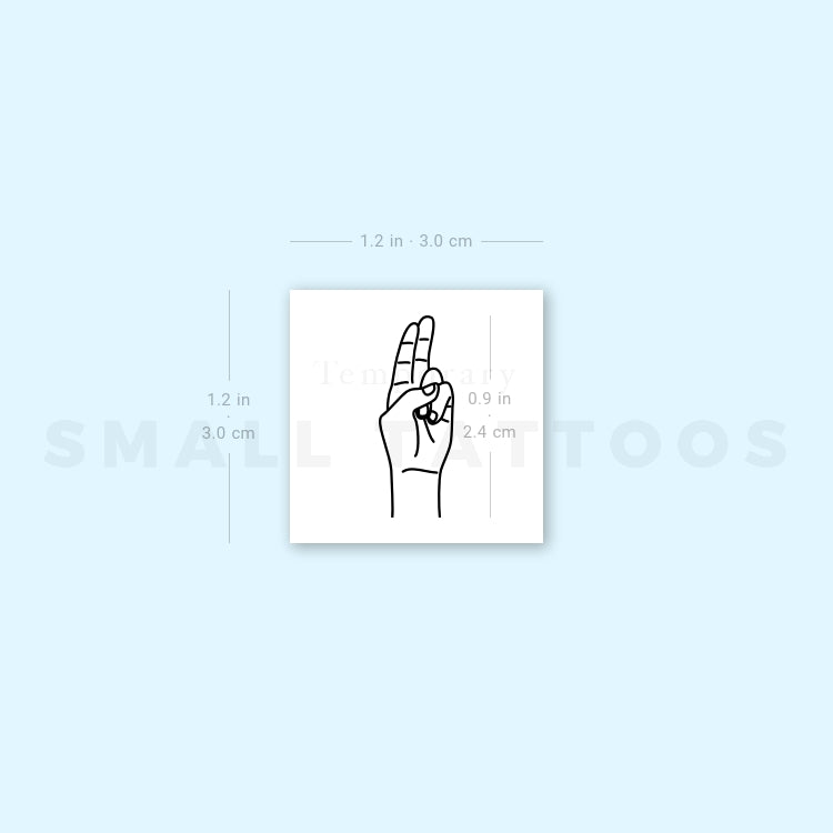 Sign Language U Temporary Tattoo (Set of 3)