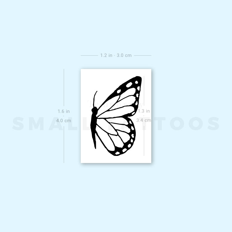 Matching Half Butterflies Temporary Tattoos (Set of 3+3)
