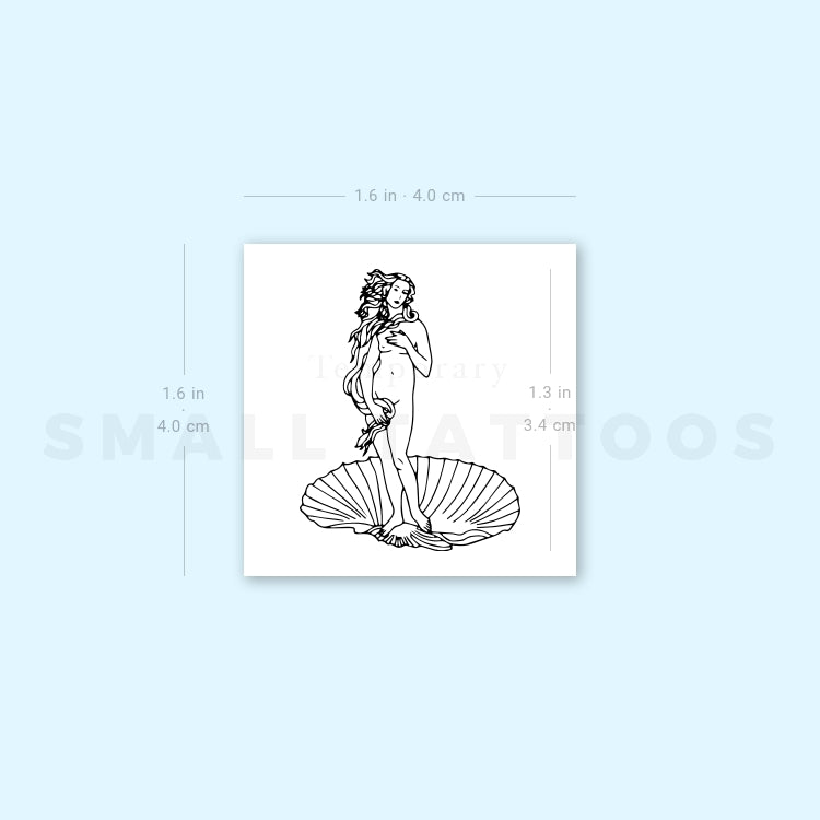 Small Botticelli's Venus Temporary Tattoo (Set of 3)