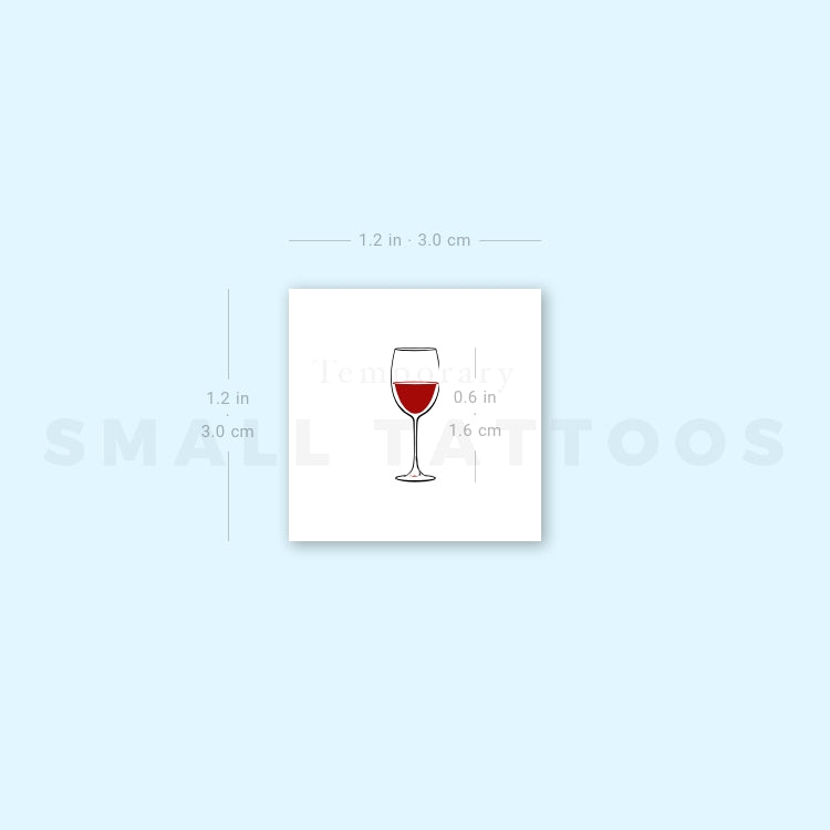 Red Wine Glass Temporary Tattoo (Set of 3)