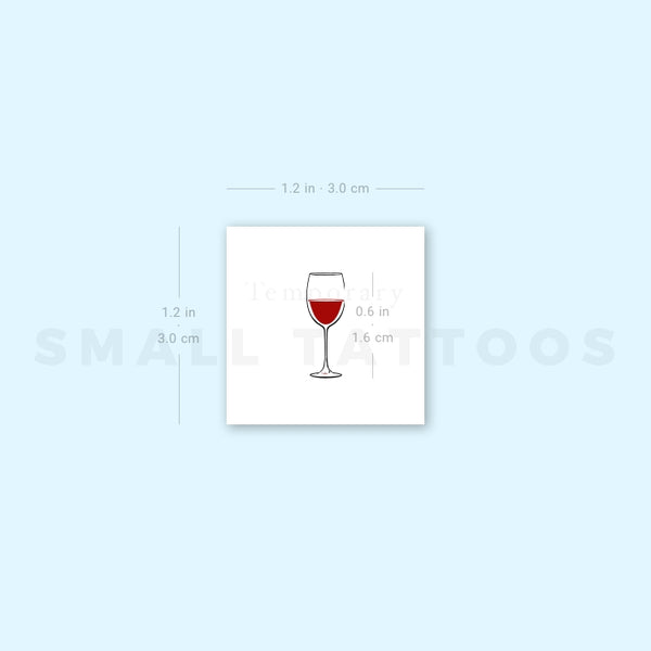 Red Wine Glass Temporary Tattoo (Set of 3)