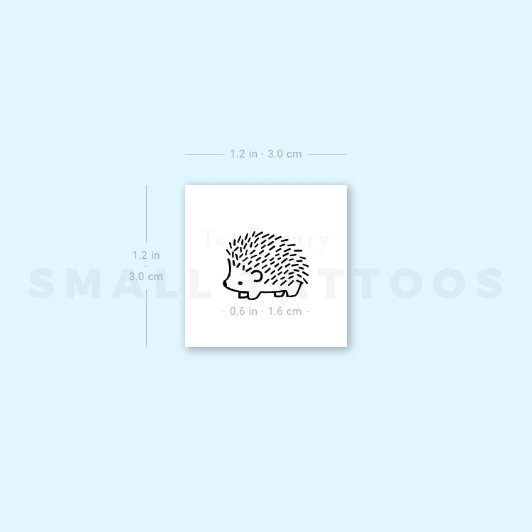 Small Hedgehog Temporary Tattoo (Set of 3)