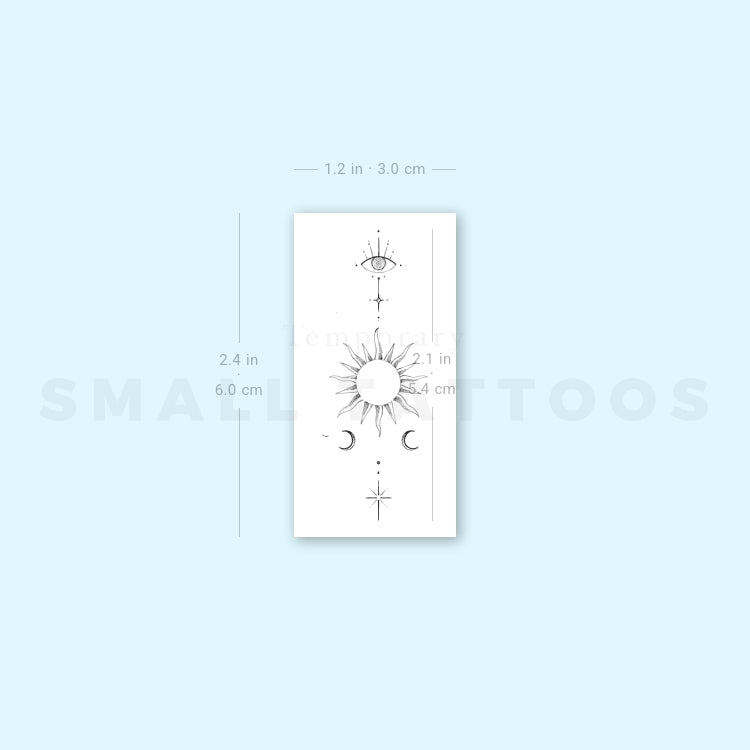 Eye And Sun By Stefano Mazza Temporary Tattoo (Set of 3)