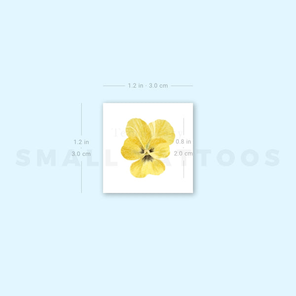 Yellow Pansy Temporary Tattoo (Set of 3)