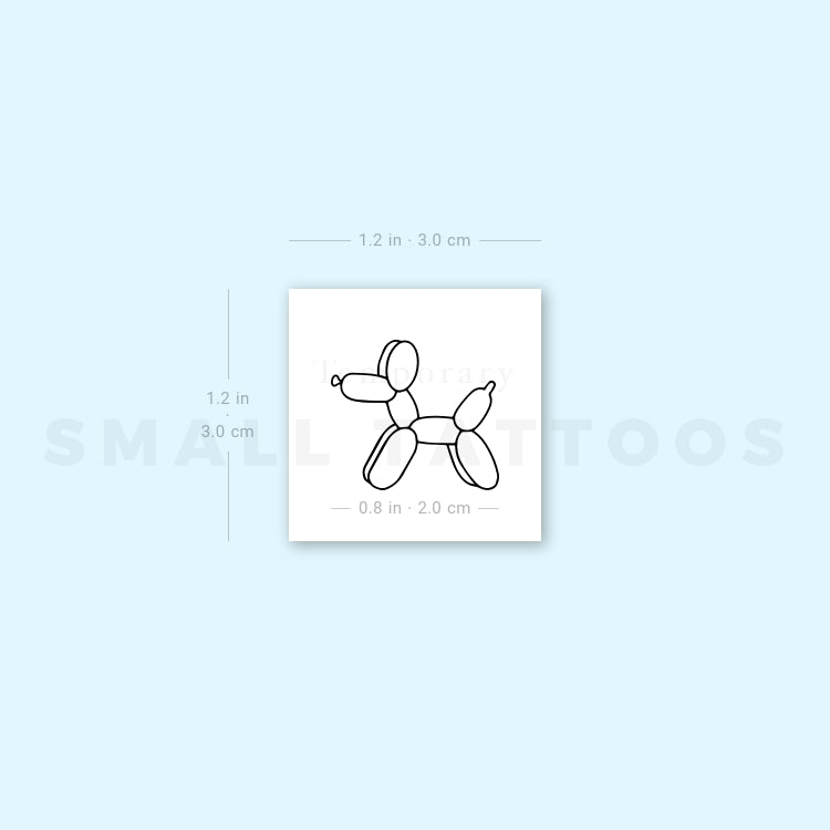 Balloon Dog Temporary Tattoo (Set of 3)