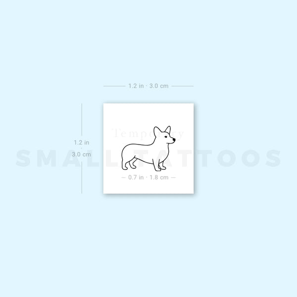 Pembroke Welsh Corgi Temporary Tattoo (Set of 3)