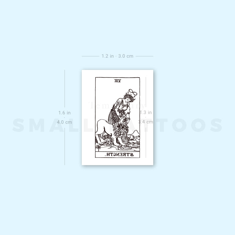 Small Strength Tarot Card Temporary Tattoo (Set of 3)