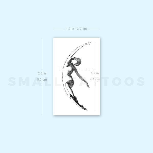 Small Crescent Lady Temporary Tattoo (Set of 3)