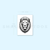 Black And Grey Lion Portrait Temporary Tattoo (Set of 3)