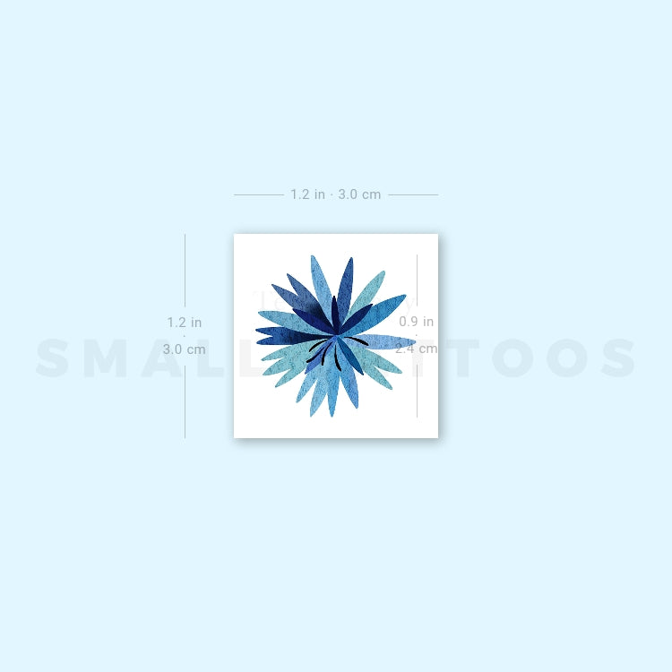 Cornflower Flower By Ann Lilya Temporary Tattoo (Set of 3)