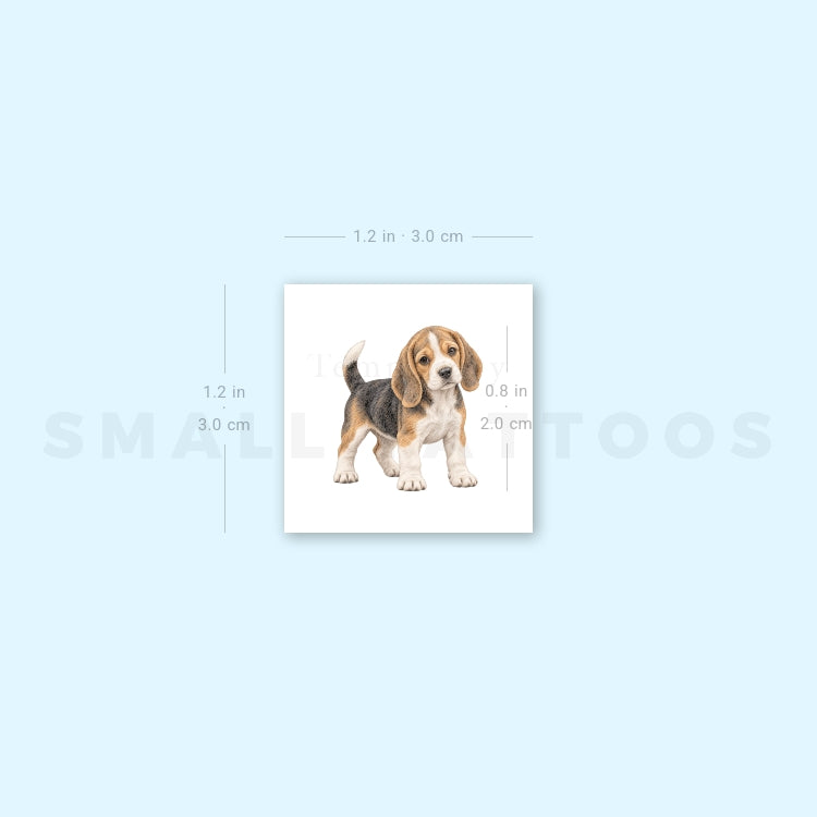 Beagle Puppy Temporary Tattoo (Set of 3)