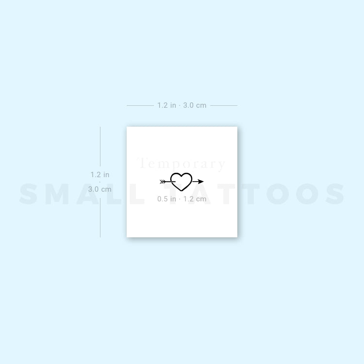 Little Heart And Arrow Temporary Tattoo (Set of 3)