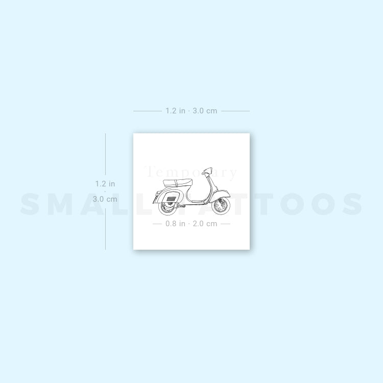 Vespa Scooter Temporary Tattoo (Set of 3)