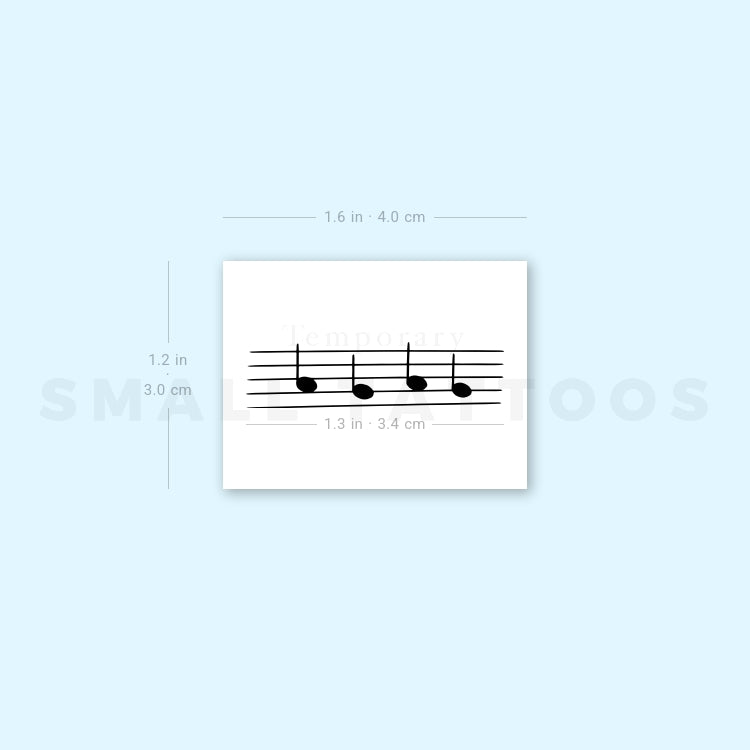 Lady Gaga Music Staff Temporary Tattoo (Set of 3)