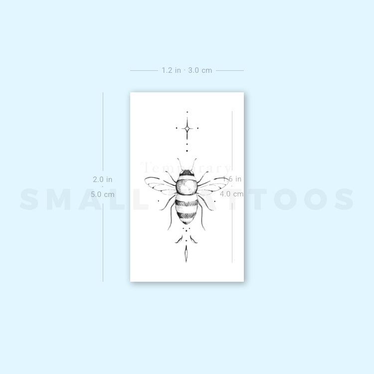 Ornamental Bee By Stefano Mazza Temporary Tattoo (Set of 3)
