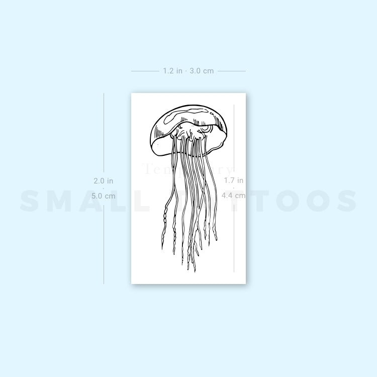 Fine Line Jellyfish Temporary Tattoo (Set of 3)