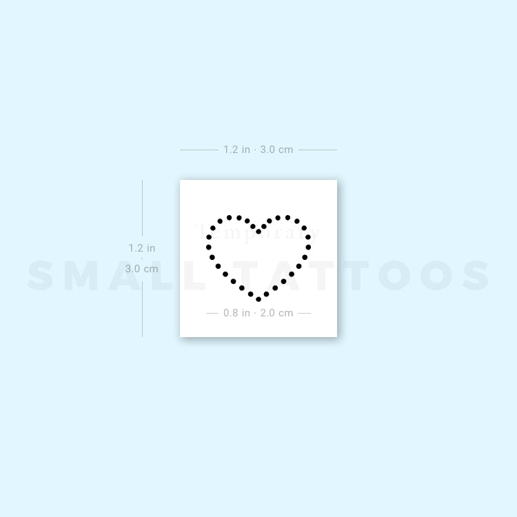 Dotted Heart Temporary Tattoo (Set of 3)