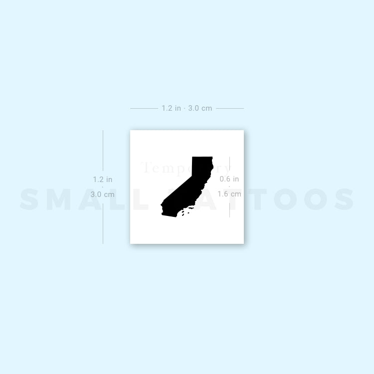 California Map Temporary Tattoo (Set of 3)