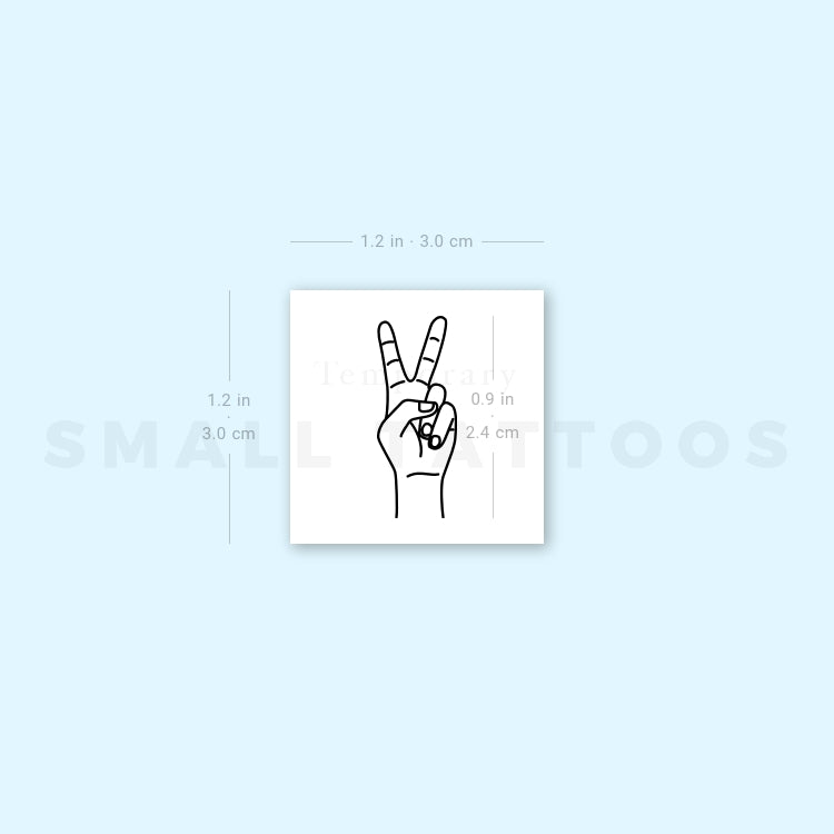 Sign Language V Temporary Tattoo (Set of 3)