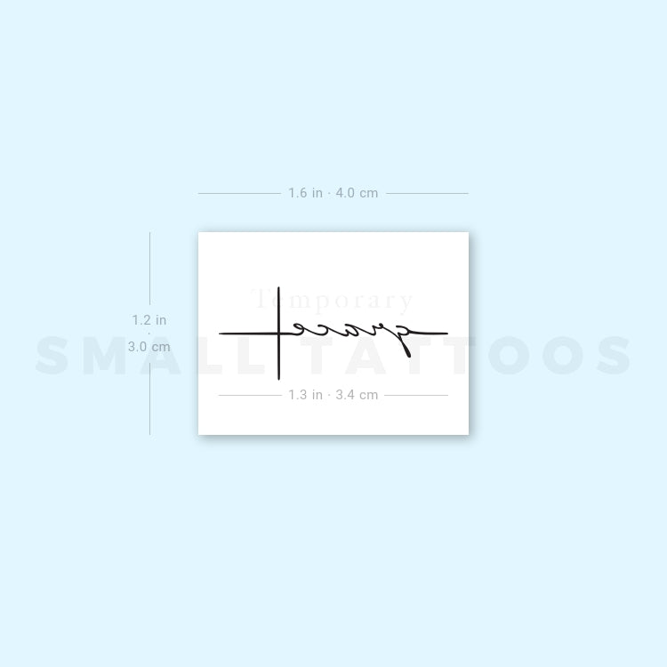 Grace And Cross Temporary Tattoo (Set of 3)