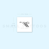 Letter W Script Temporary Tattoo (Set of 3)
