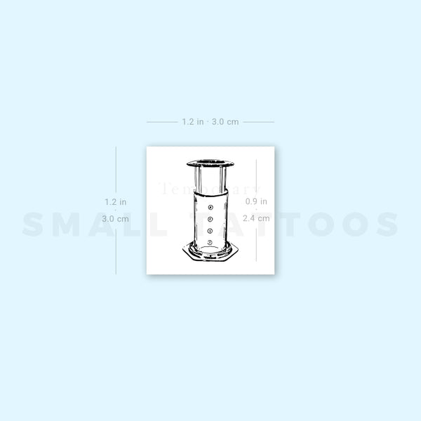 Aeropress Manual Coffeemaker Temporary Tattoo (Set of 3)