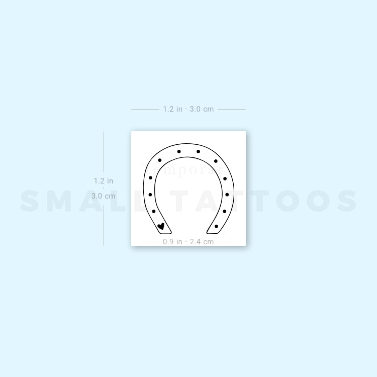 Horseshoe Heart Temporary Tattoo (Set of 3)