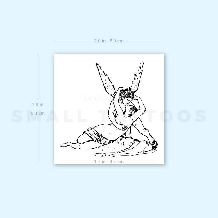 Psyche Revived By Cupid's Kiss Temporary Tattoo (Set of 3)