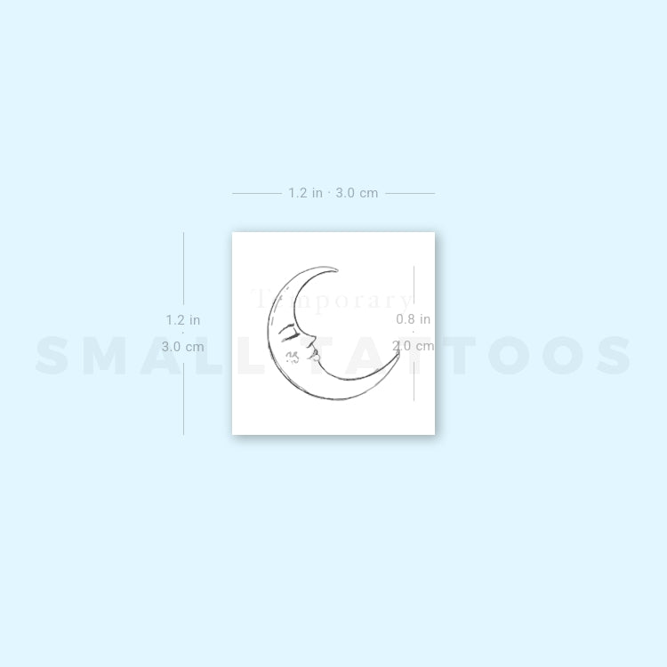 Crescent Moon By Stefano Mazza Temporary Tattoo (Set of 3)