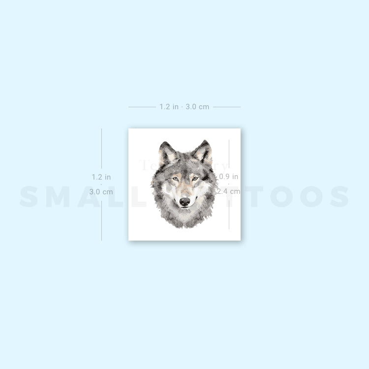 Tatuaje temporal de retrato de lobo (juego de 3)