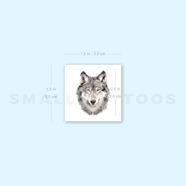 Wolf Portrait Temporary Tattoo (Set of 3)