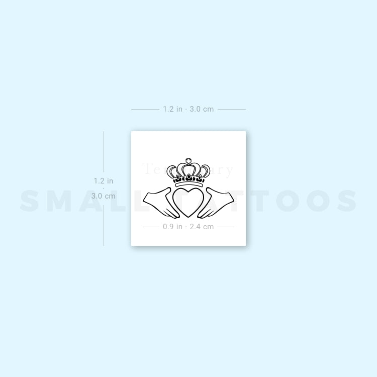 Small Claddagh Temporary Tattoo (Set of 3)