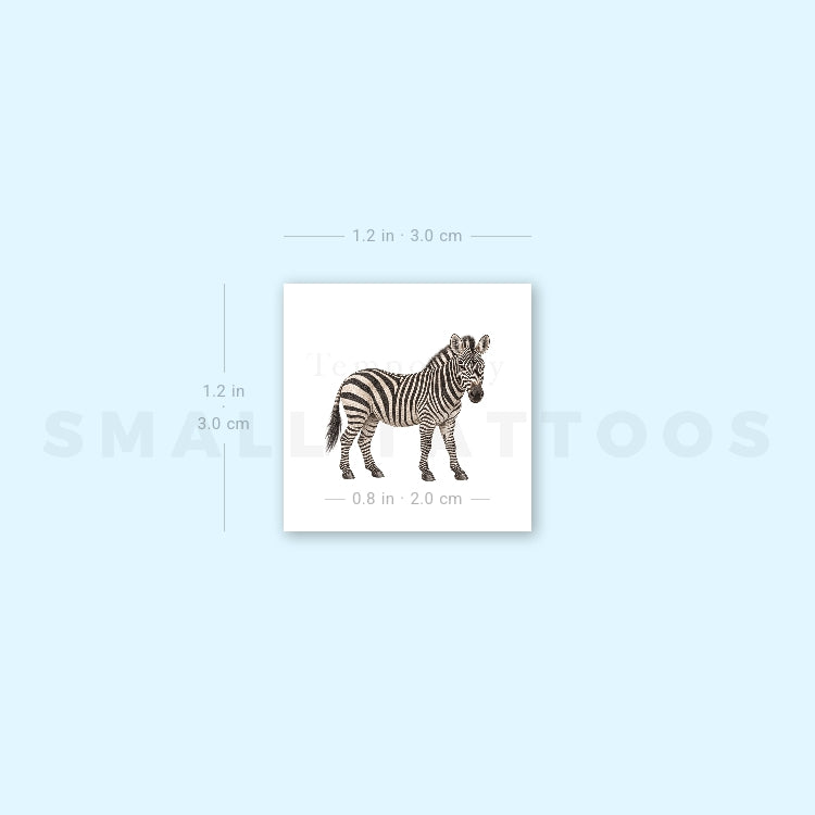 Watercolor Zebra Temporary Tattoo (Set of 3)