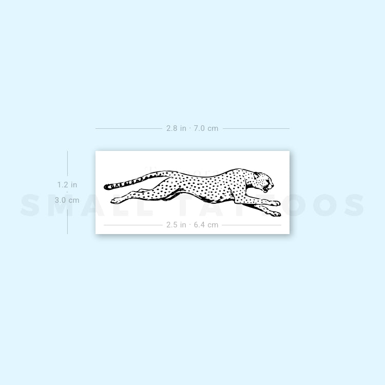 Fast-Running Cheetah Temporary Tattoo (Set of 3)