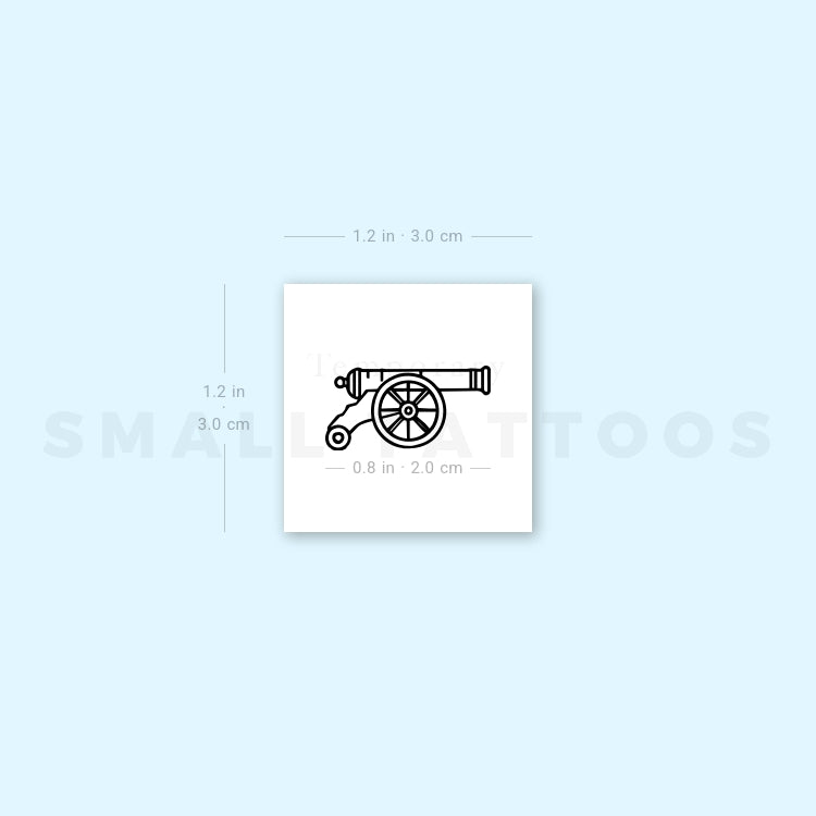 Cannon Temporary Tattoo (Set of 3)