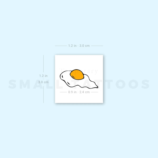 Color Fried Egg Temporary Tattoo (Set of 3)