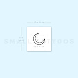 Moon Crescent Outline Temporary Tattoo (Set of 3)