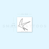 Continuous Line Swallow Temporary Tattoo (Set of 3)