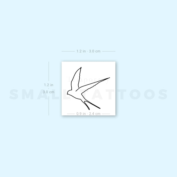 Continuous Line Swallow Temporary Tattoo (Set of 3)