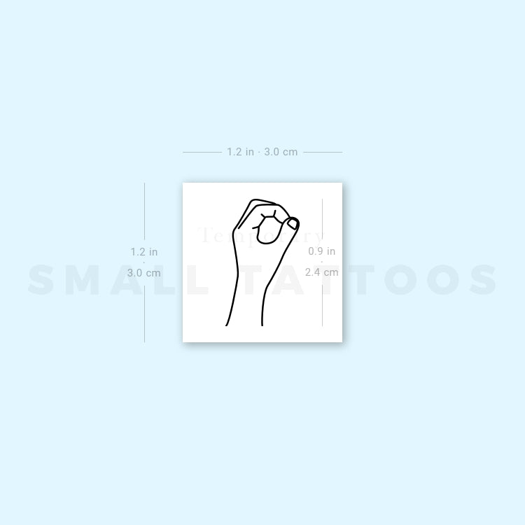 Sign Language O Temporary Tattoo (Set of 3)