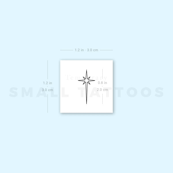 Fine Line Star Of Bethlehem Temporary Tattoo (Set of 3)