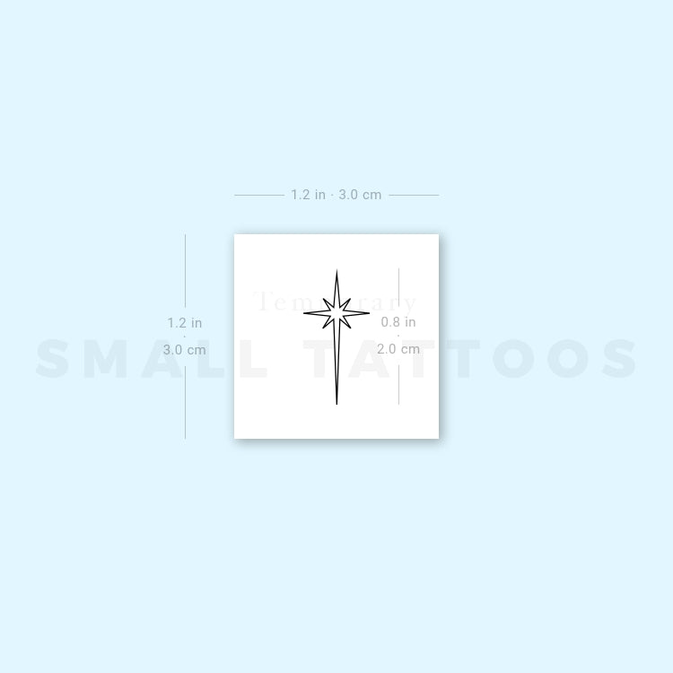 Fine Line Star Of Bethlehem Temporary Tattoo (Set of 3)