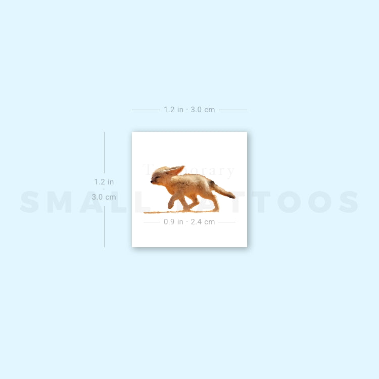 Walking Fennec Fox Temporary Tattoo (Set of 3)