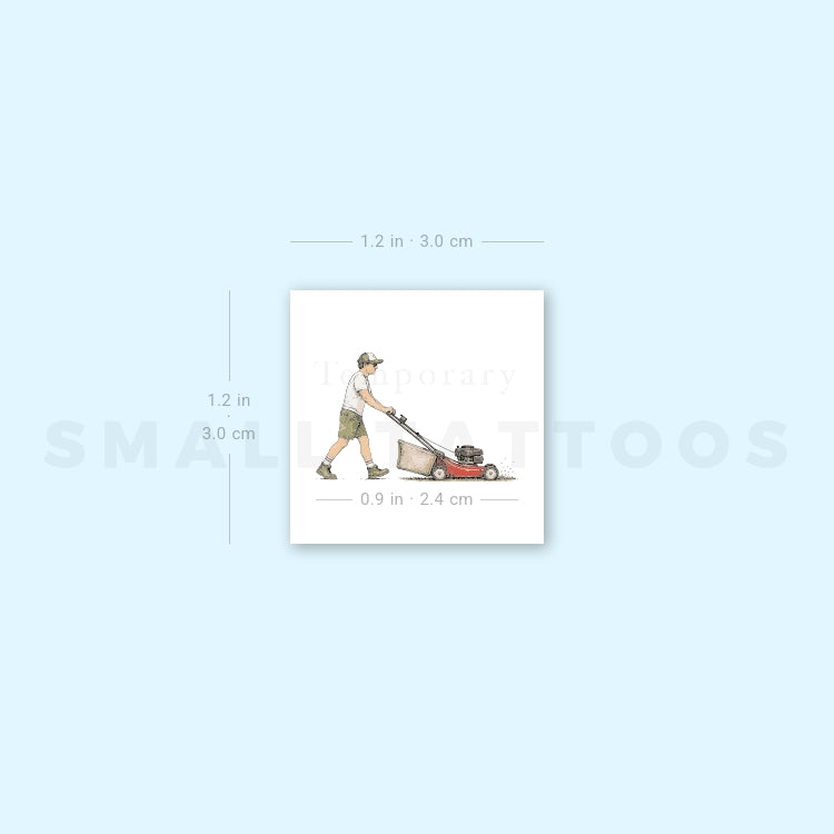 Small Lawn Mower Temporary Tattoo (Set of 3)