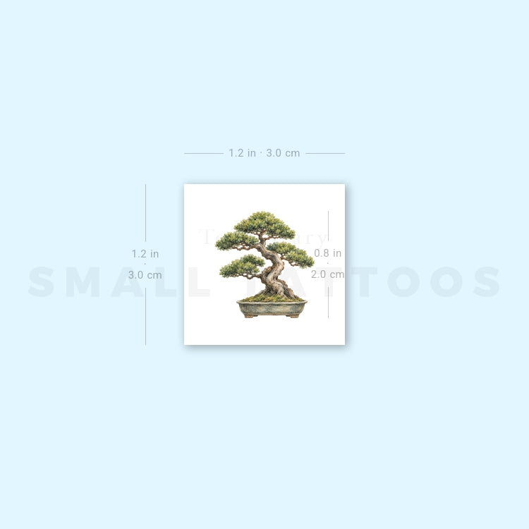 Watercolor Bonsai Temporary Tattoo (Set of 3)