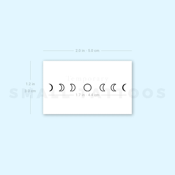 Fine Line Moon Phases Temporary Tattoo (Set of 3)